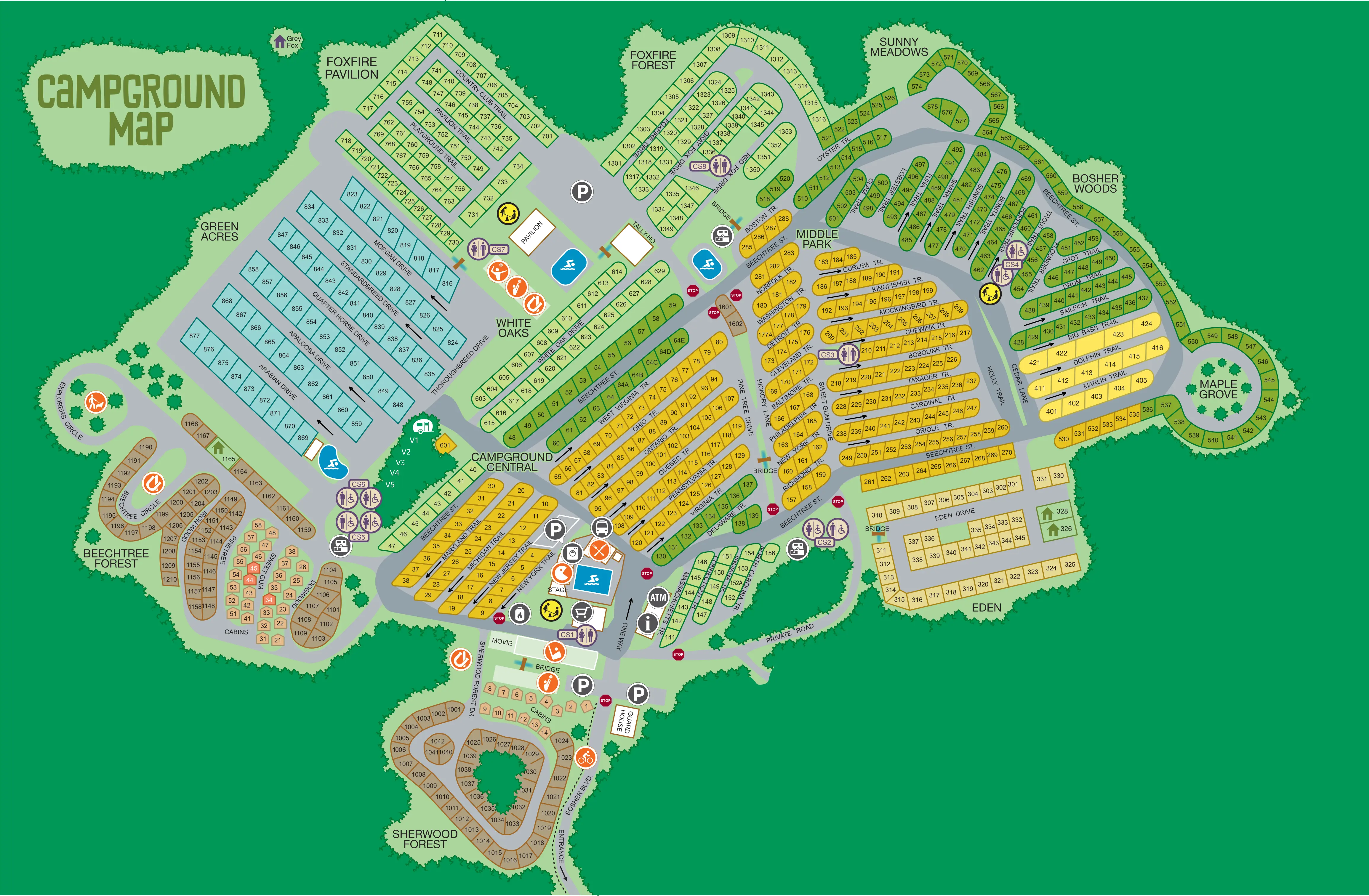 Holiday Trav-L Park Site Map
