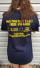 Back of blue and gold two ways t-shirt 